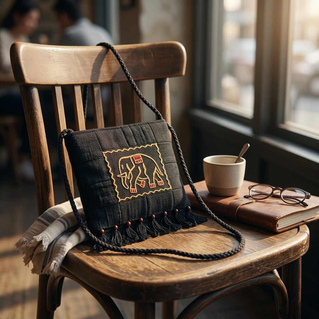 Heritage Elephant Quilted Sling Bag by The Roots of Heritage (3)
