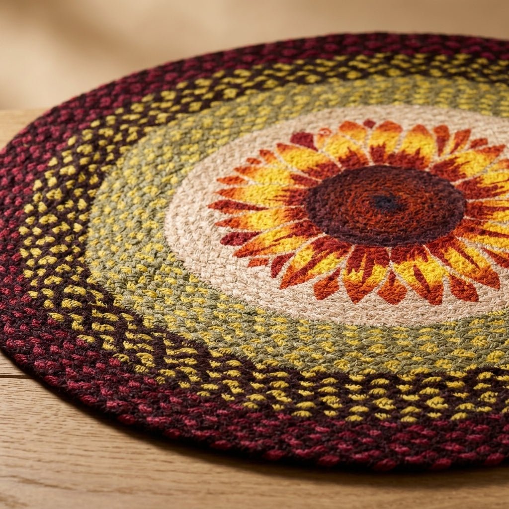 Handwoven Sunburst Jute Floor Mat by The Roots of Heritage (2)