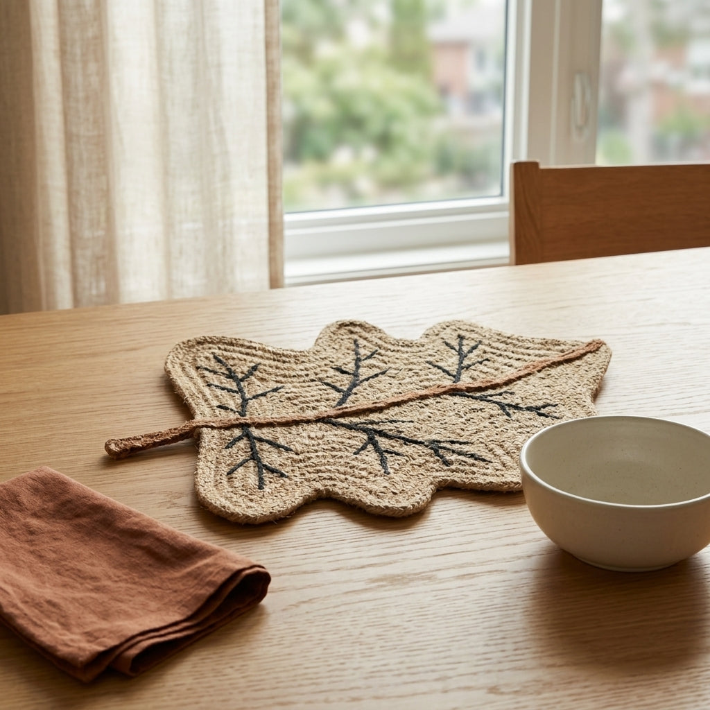 Bengal Leaf Jute Table Mats by The Roots of Heritage (4)