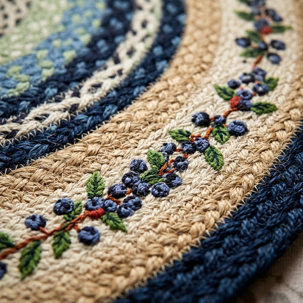 Handwoven Berry Bloom Jute Rug by The Roots of Heritage (3)