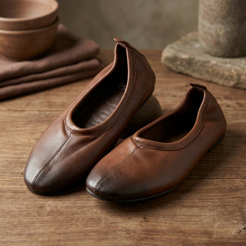 Artisan Leather-Style Jutti Flats by The Roots of Heritage (2)