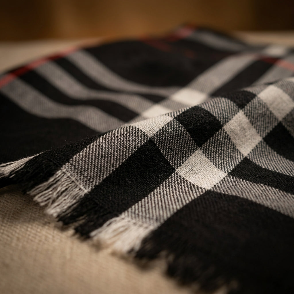 Heritage Check Pure Cotton Scarf by The Roots of Heritage (4)