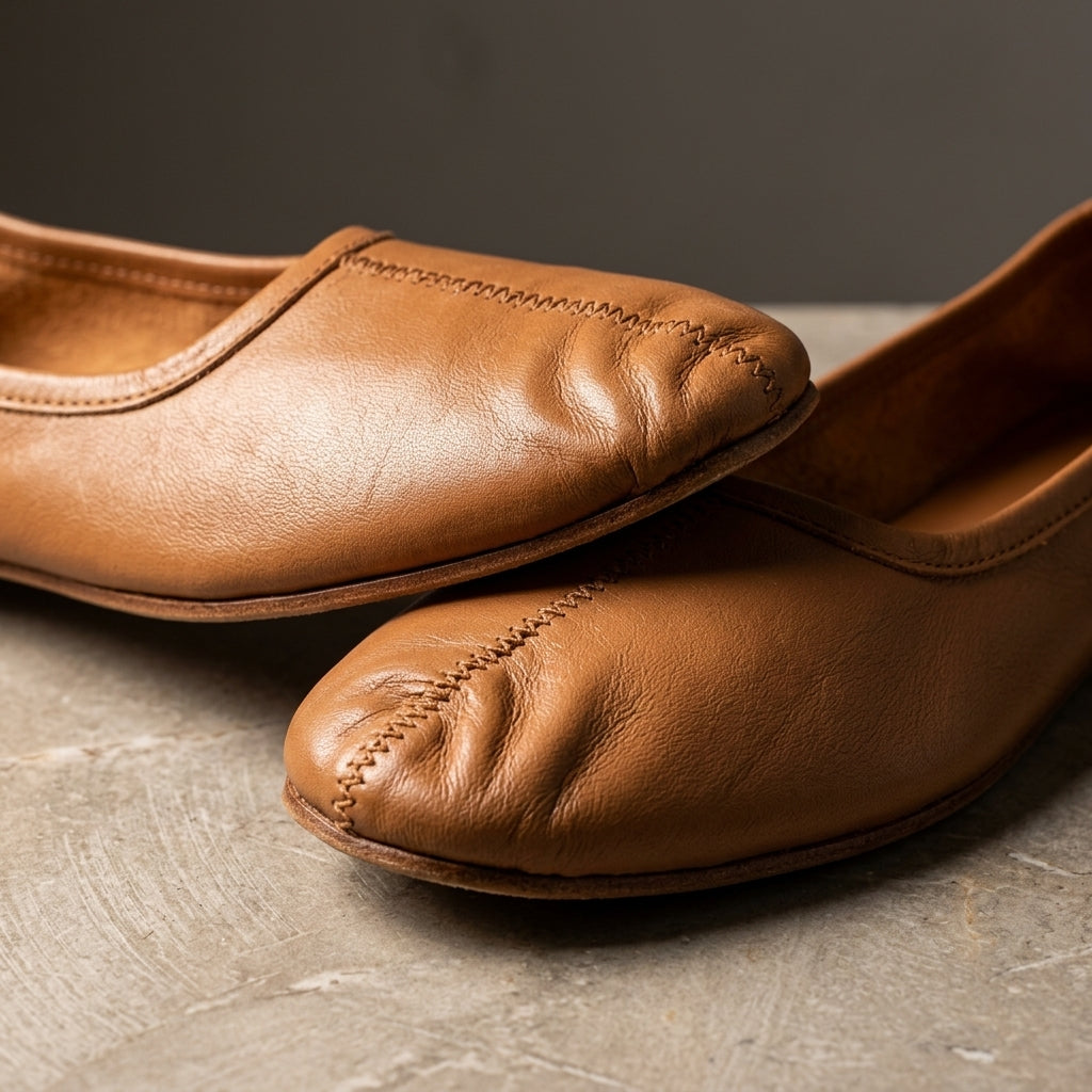 Handcrafted Leather Jutti Flats by The Roots of Heritage (2)