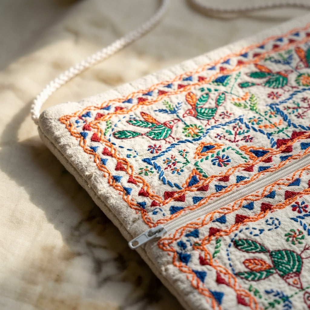 Heritage Embroidered Sling Pouch by The Roots of Heritage (3)
