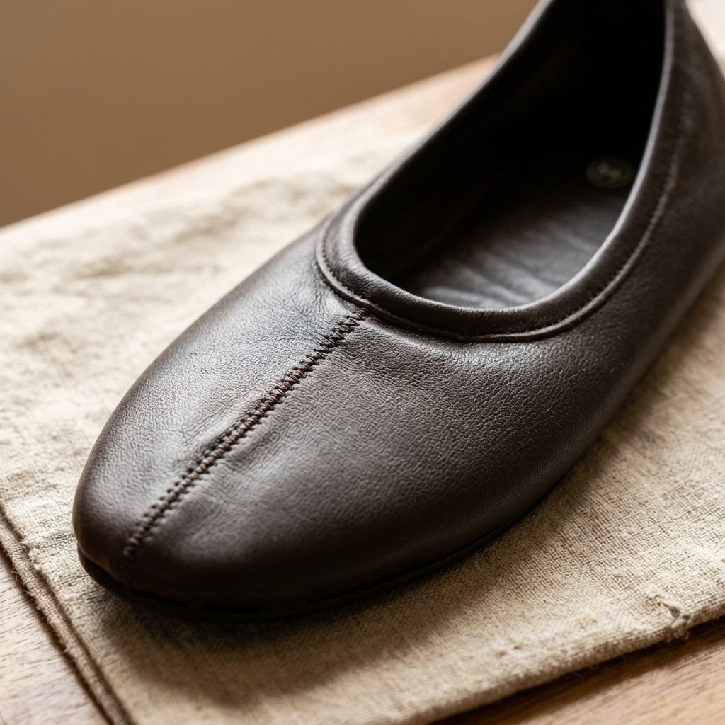 Artisan Leather-Style Jutti Flats by The Roots of Heritage (5)