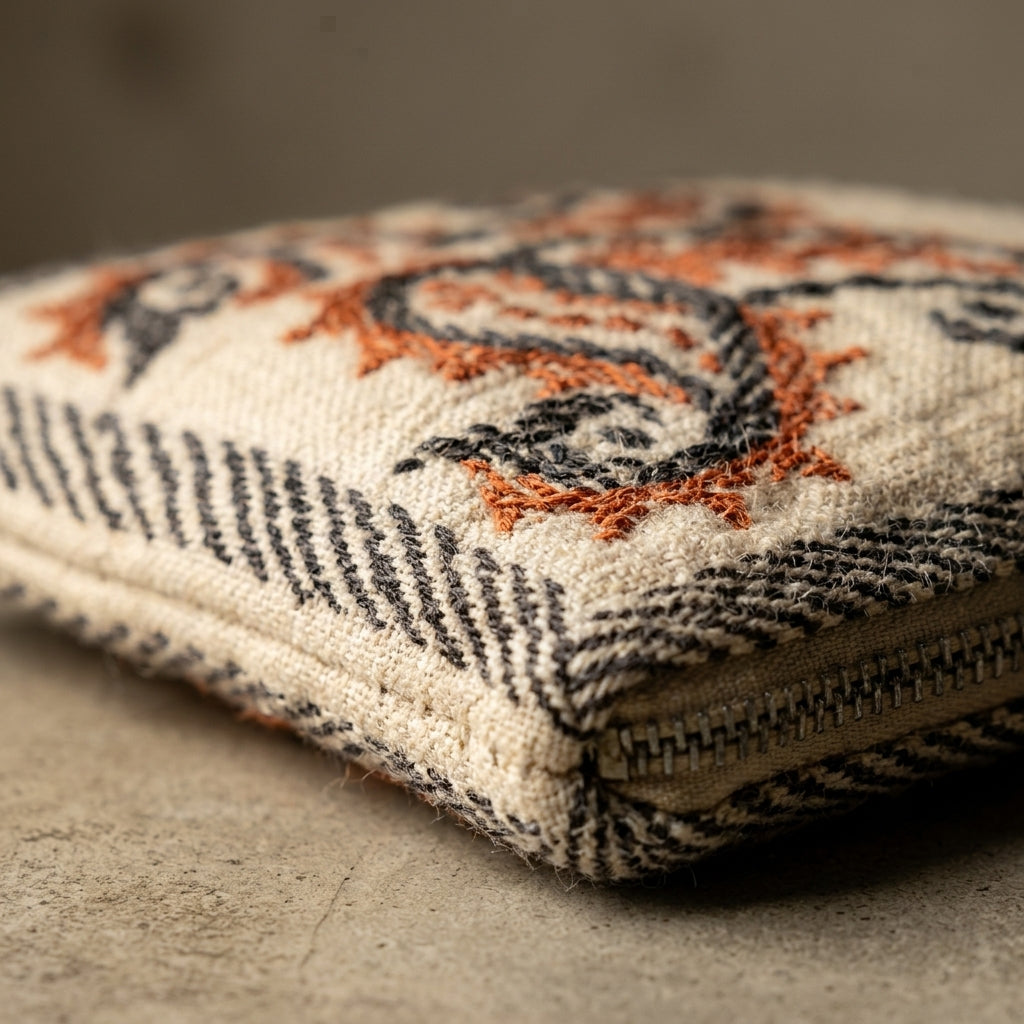 Handwoven Jute Embroidered Pouch by The Roots of Heritage (3)
