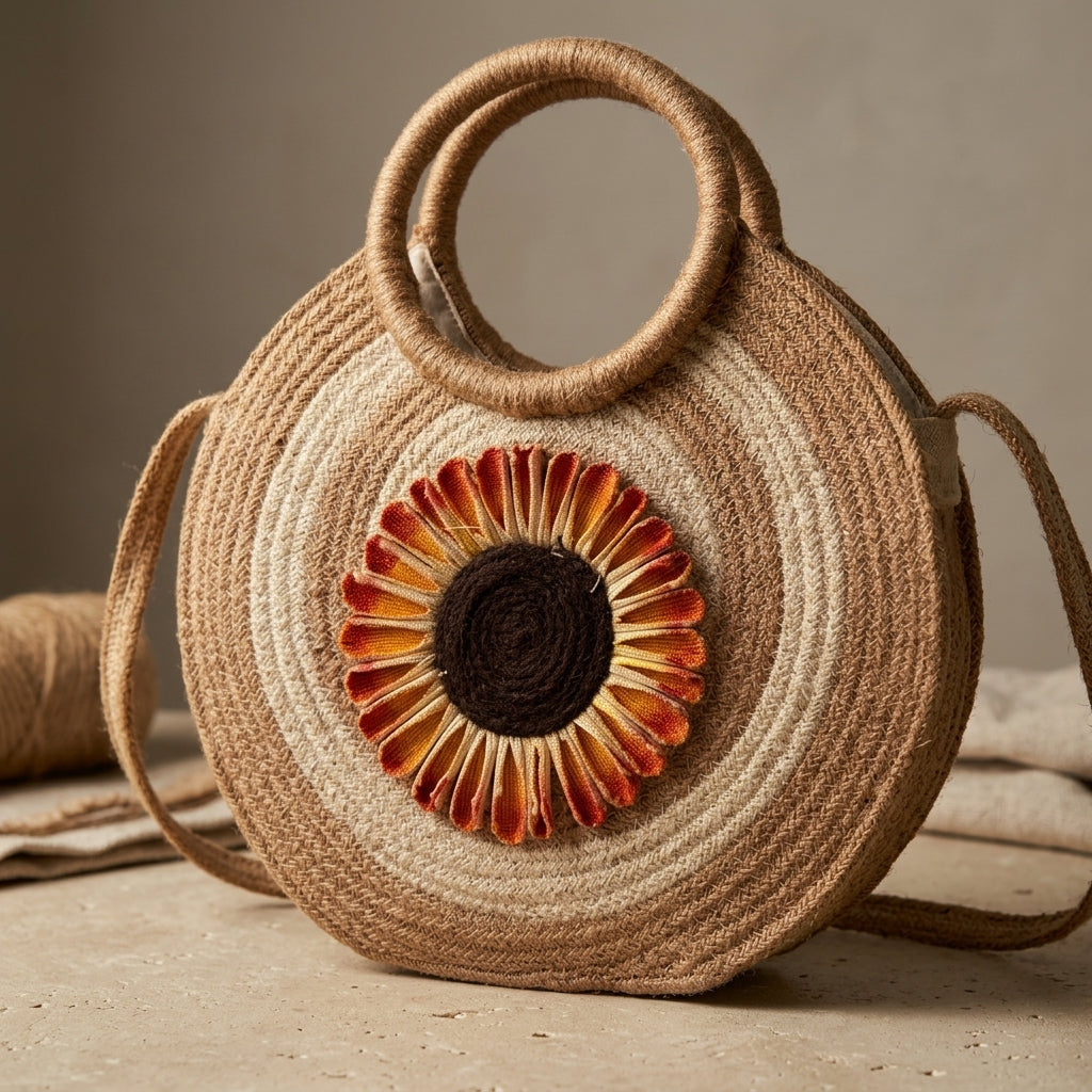 Sunburst Artisan Jute Handbag by The Roots of Heritage (2)