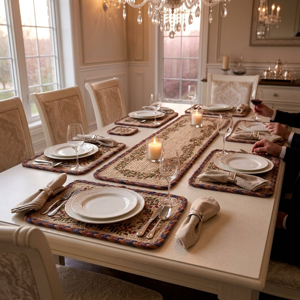 Elegant Jute Table Runner Set by The Roots of Heritage (2)