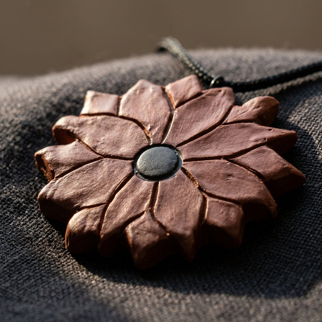 Artisan Lotus Pendant Necklace by The Roots of Heritage (5)
