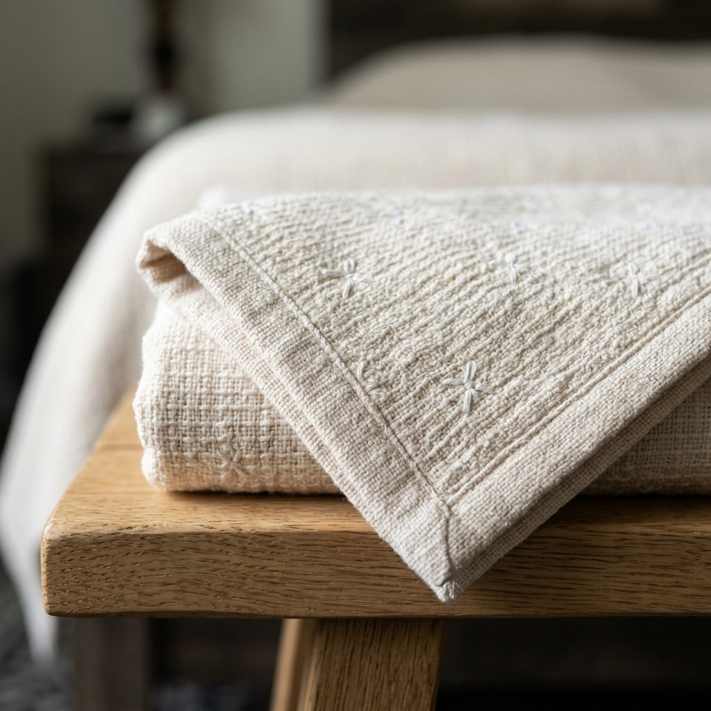 Elegant Handwoven White Bedspread by The Roots of Heritage (5)