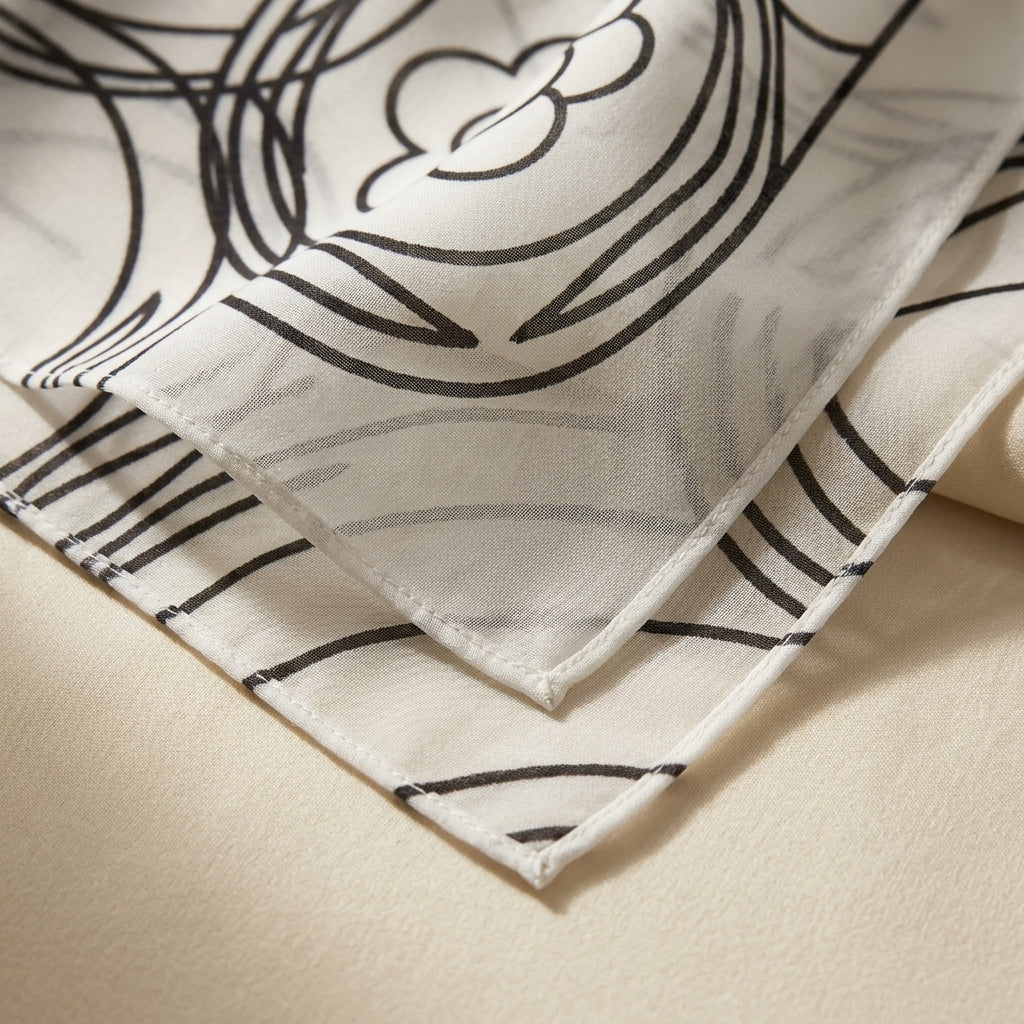Monochrome Luxe Sheer Scarf by The Roots of Heritage (4)
