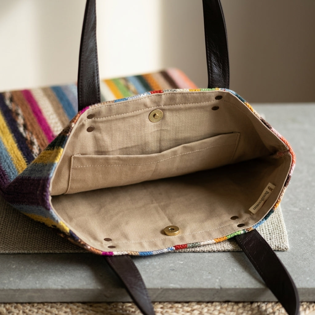 Handwoven Stripe Artisan Tote Bag by The Roots of Heritage (4)