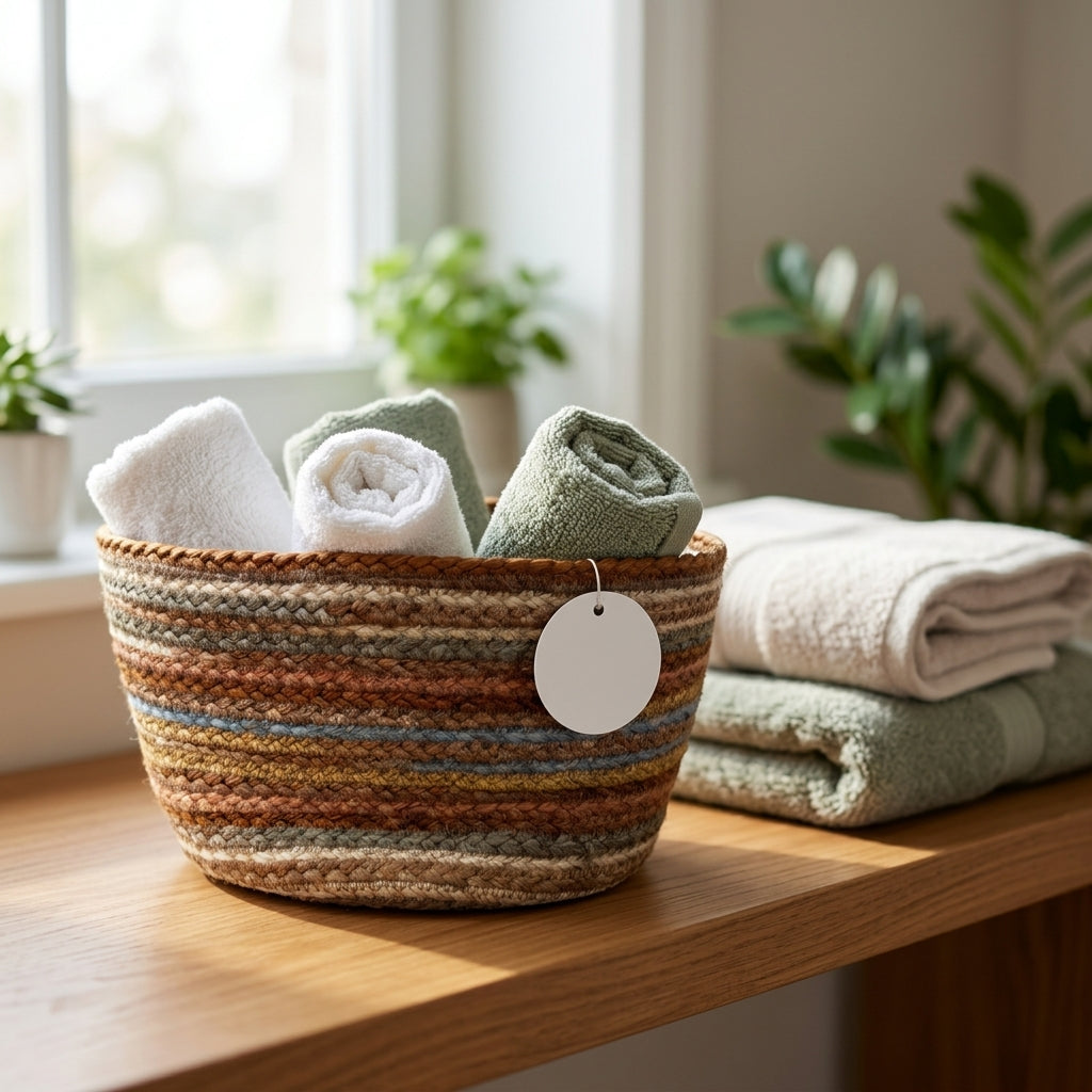 Handwoven Boho Jute Basket by The Roots of Heritage (3)