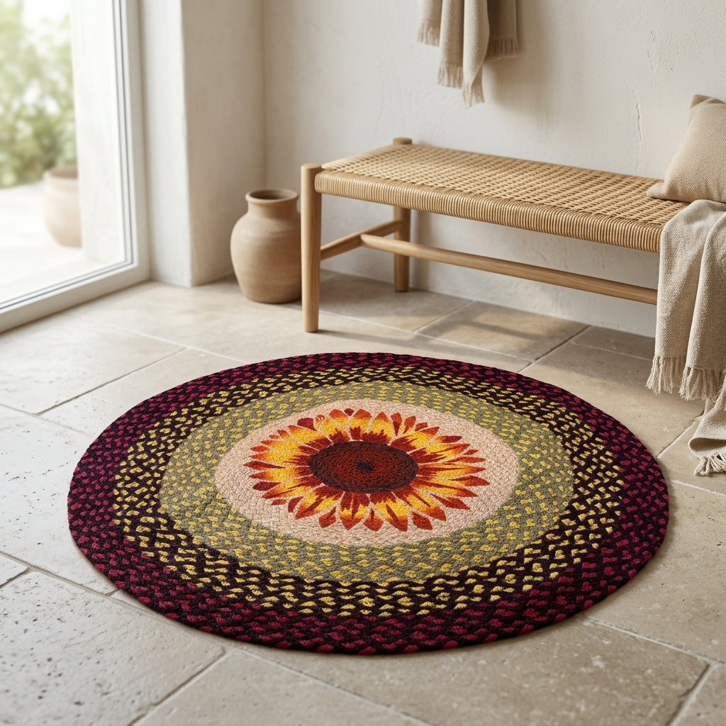 Handwoven Sunburst Jute Floor Mat by The Roots of Heritage (3)