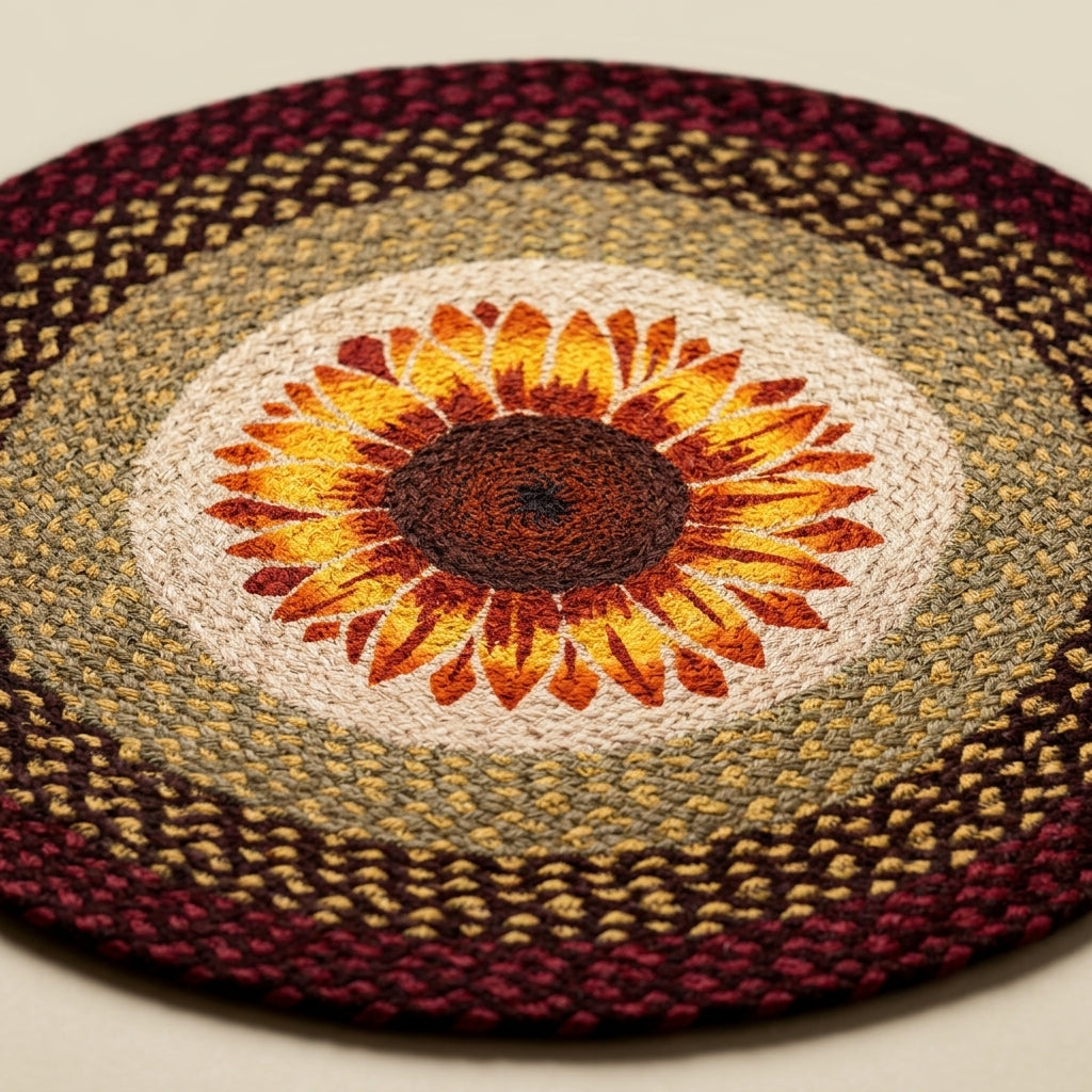 Handwoven Sunburst Jute Floor Mat by The Roots of Heritage (4)