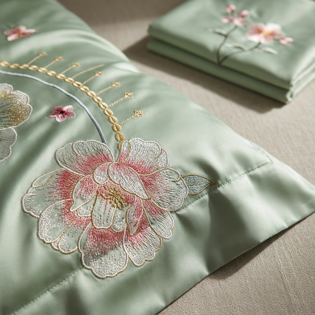 Elegant Floral Satin Bedding Set by The Roots of Heritage (2)