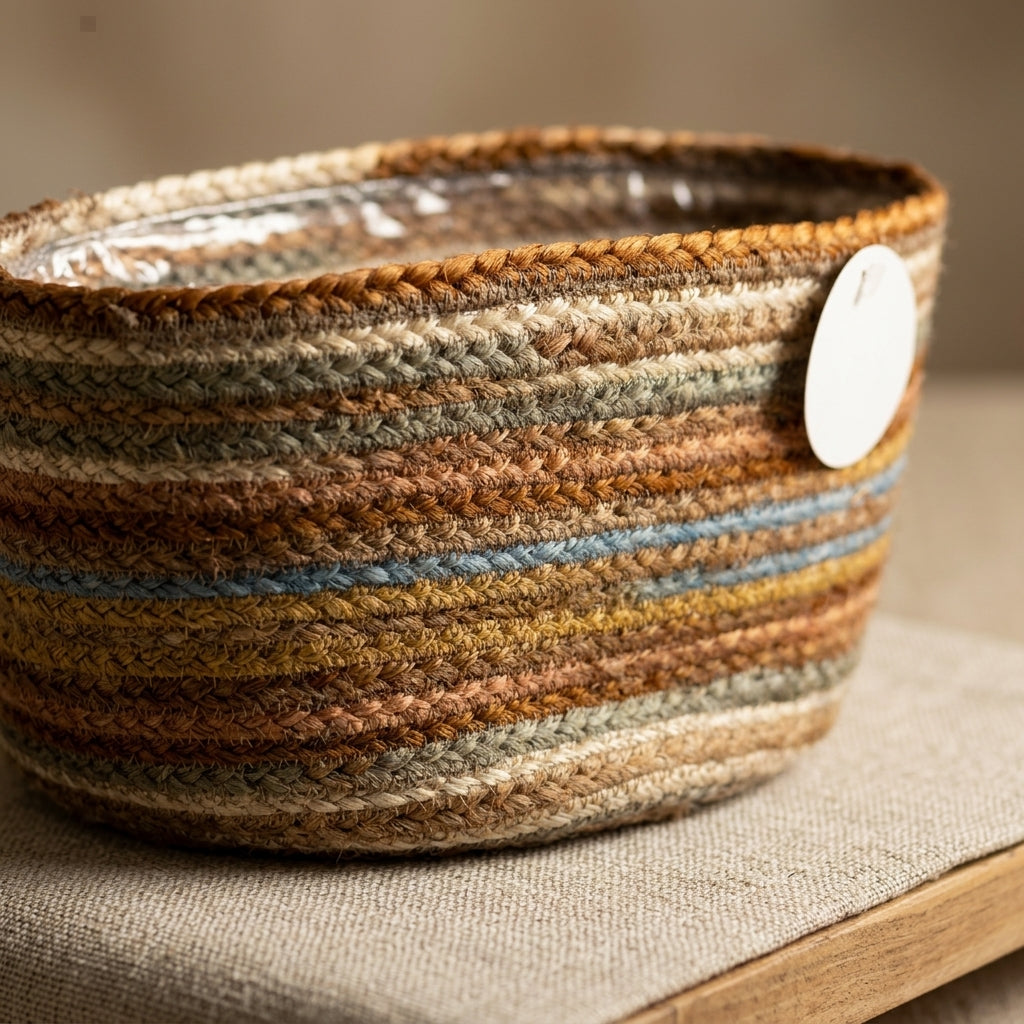 Handwoven Boho Jute Basket by The Roots of Heritage (2)
