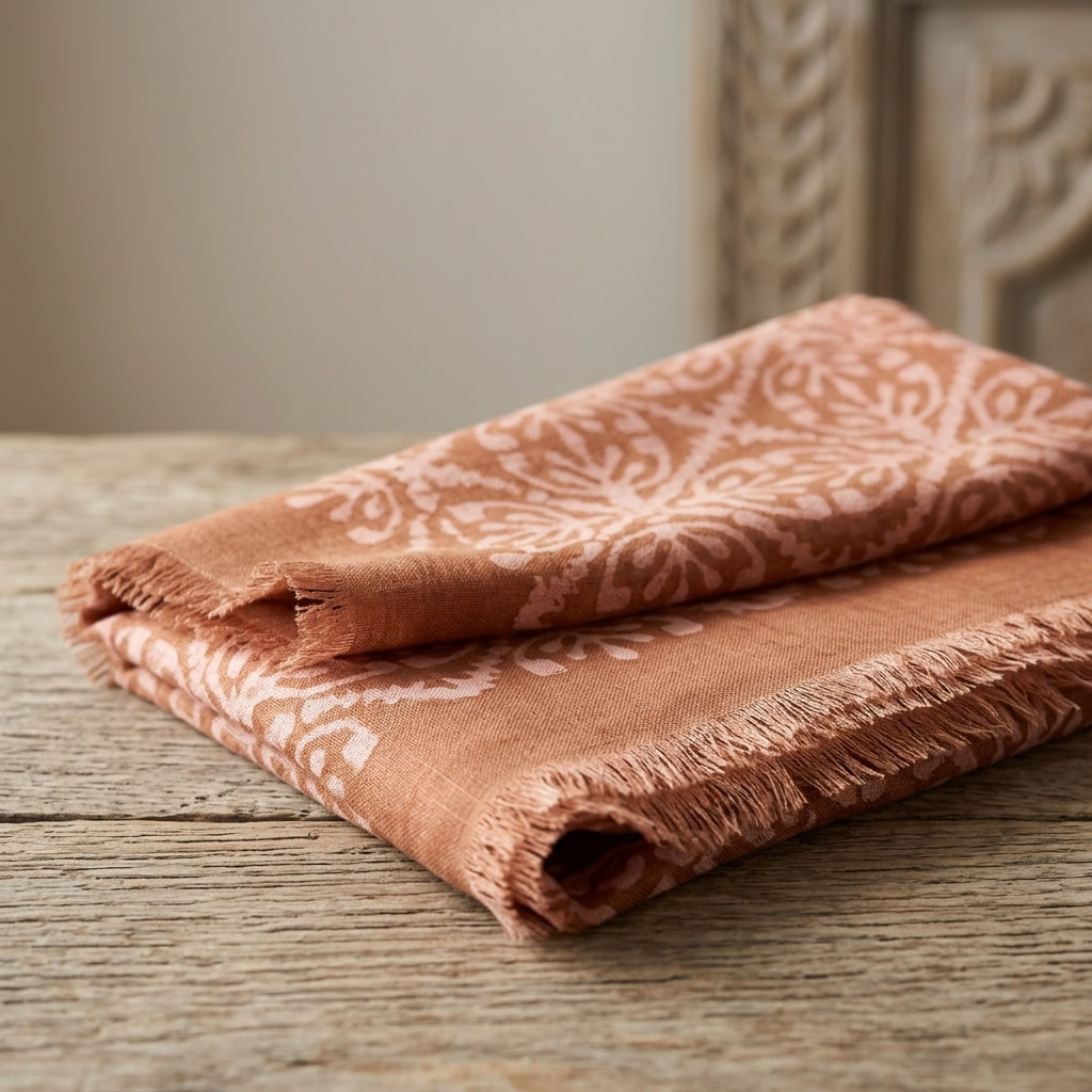 Handcrafted Autumn Block Print Scarf by The Roots of Heritage (5)