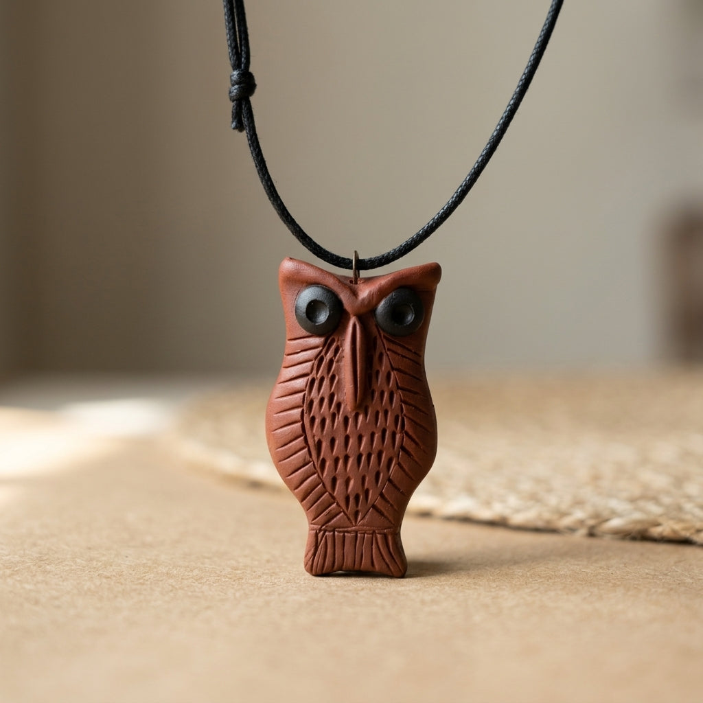 Hand-Carved Owl Pendant Necklace by The Roots of Heritage (2)