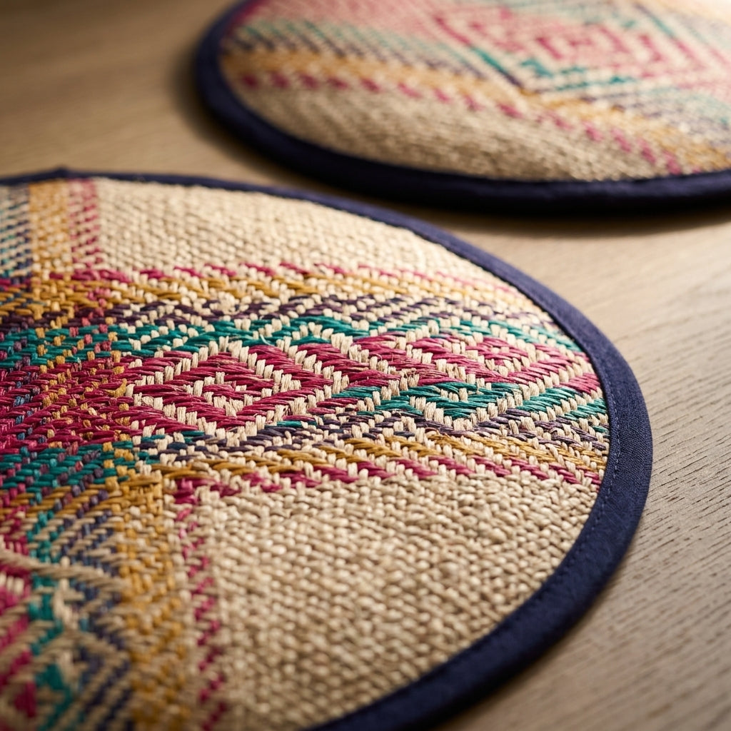 Heritage Jute Round Table Mat Set by The Roots of Heritage (3)