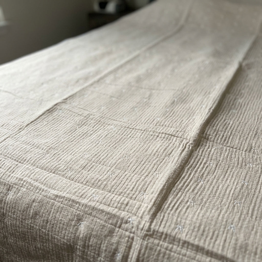 Elegant Handwoven White Bedspread by The Roots of Heritage (3)