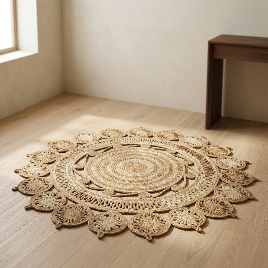Heritage Weave Jute Statement Rug by The Roots of Heritage (2)