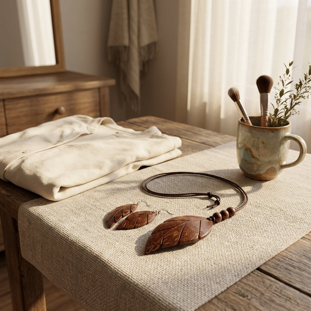 Artisan Coconut Leaf Jewelry Set by The Roots of Heritage (3)