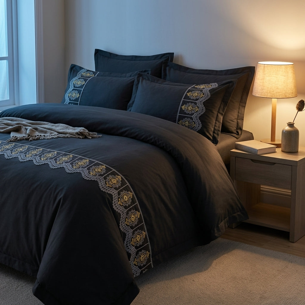 Noir Elegance Cotton Quilt Set by The Roots of Heritage (3)