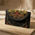 Hand-Embroidered Jute Envelope Clutch by The Roots of Heritage