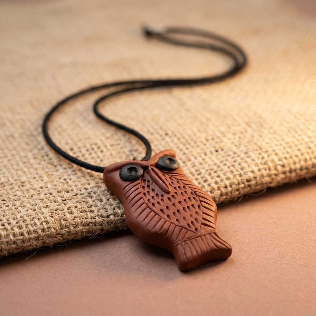 Hand-Carved Owl Pendant Necklace by The Roots of Heritage (3)