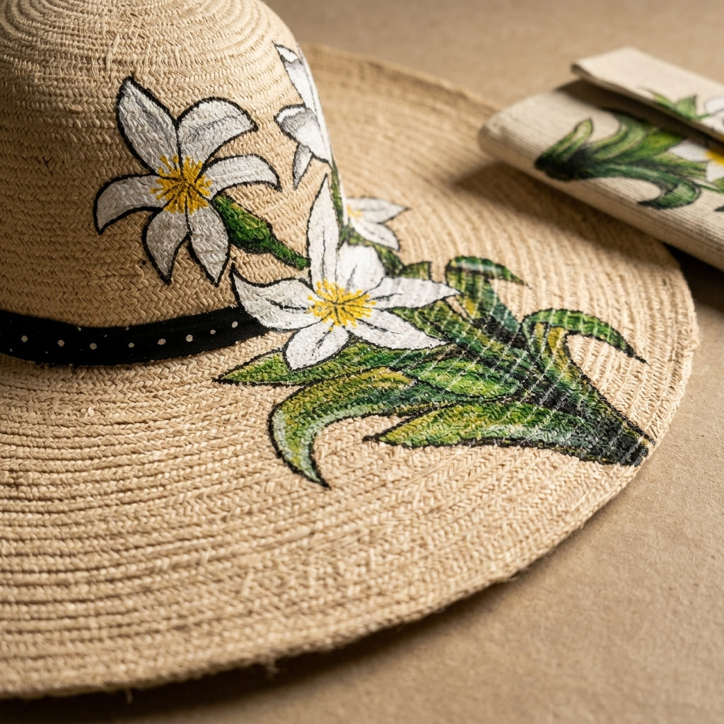 Moonlit Bloom Jute Hat & Pouch Set by The Roots of Heritage (5)